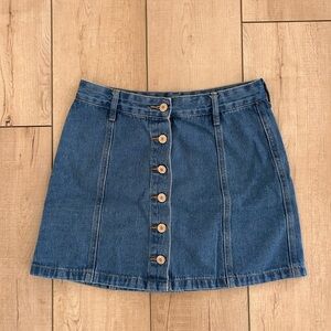 Denim Button-Up Skirt